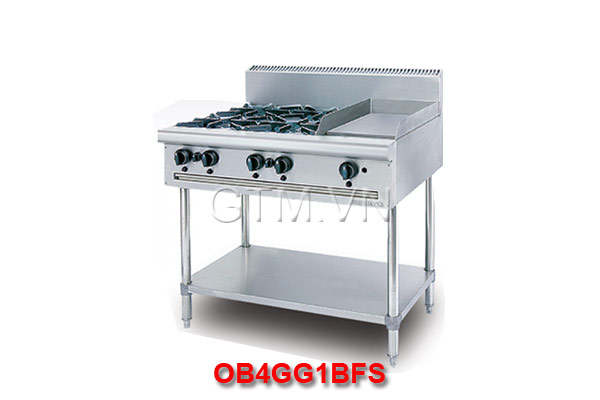 Free Standing Open Burner Griddle Combination BERJAYA OB4GG1BFS