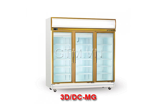 Tủ mát 3 cánh kiếng vàng BERJAYA 3D-DC-MG